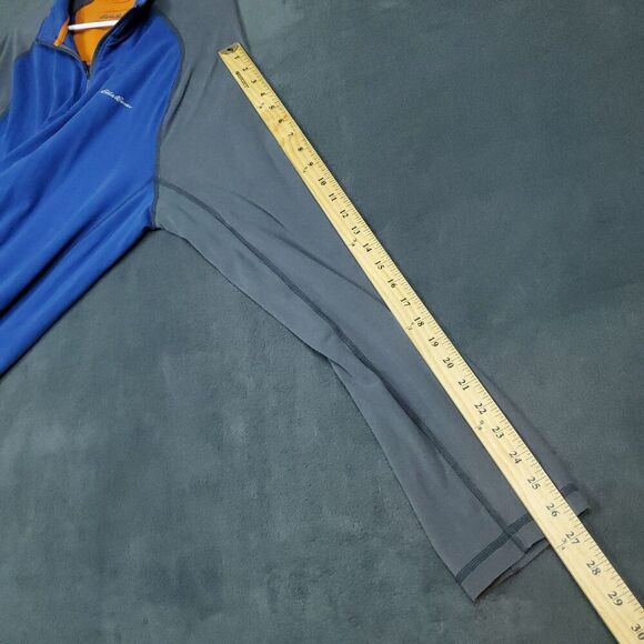 Eddie Bauer Travex Pullover Mens Large Tall Blue Gray 1/4 Zip FreeDry Athletic - Picture 13 of 16